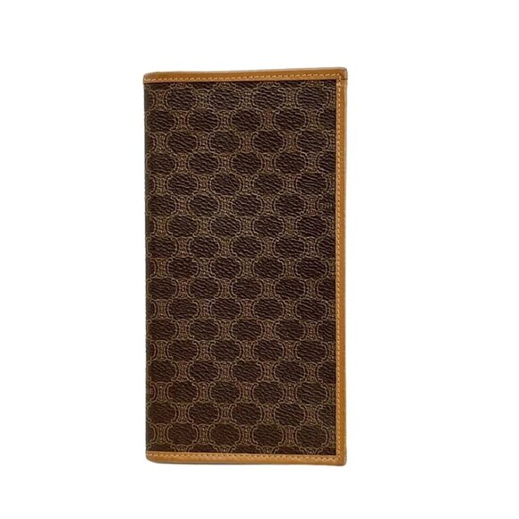 CELINE Macadam - Dark Brown Beige PVC Bill Holder 146-022725 - Picture 1 of 5
